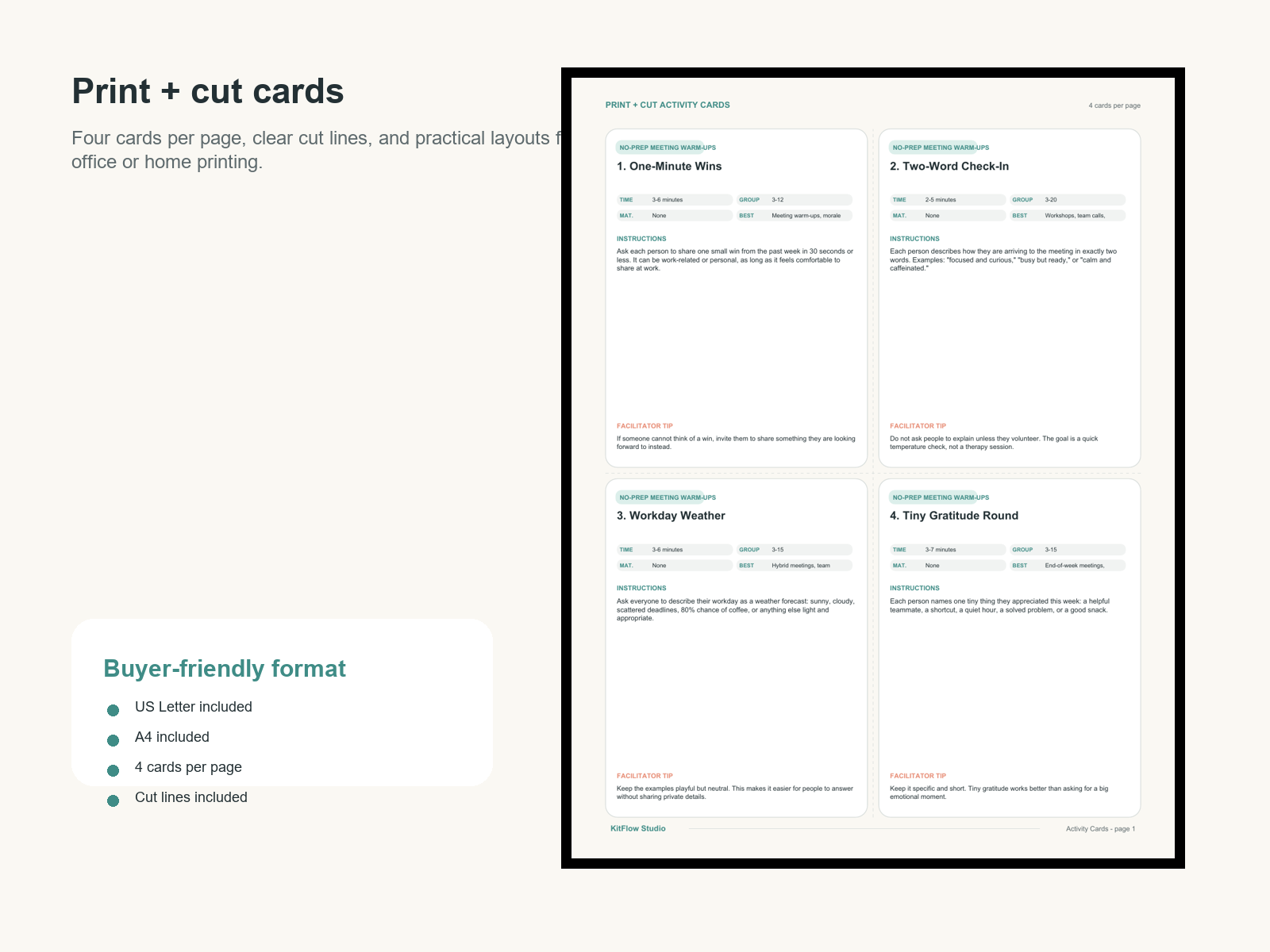 Print and cut card preview