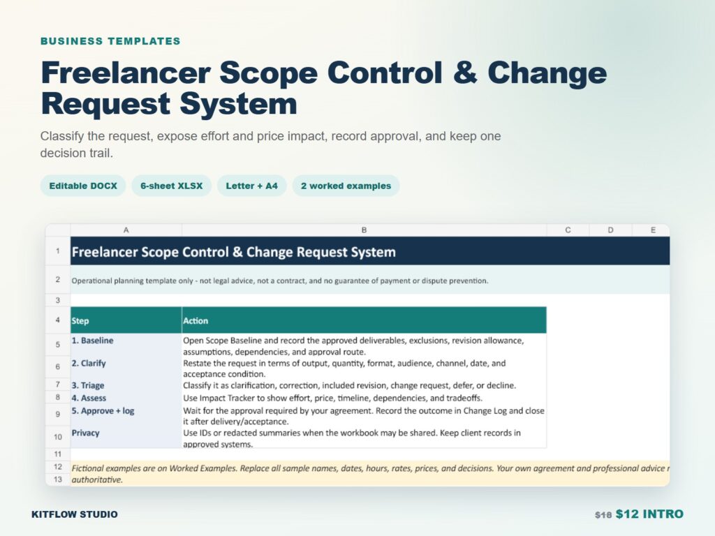 Revision or Scope Change? A Practical Triage Workflow for Freelancers guide preview