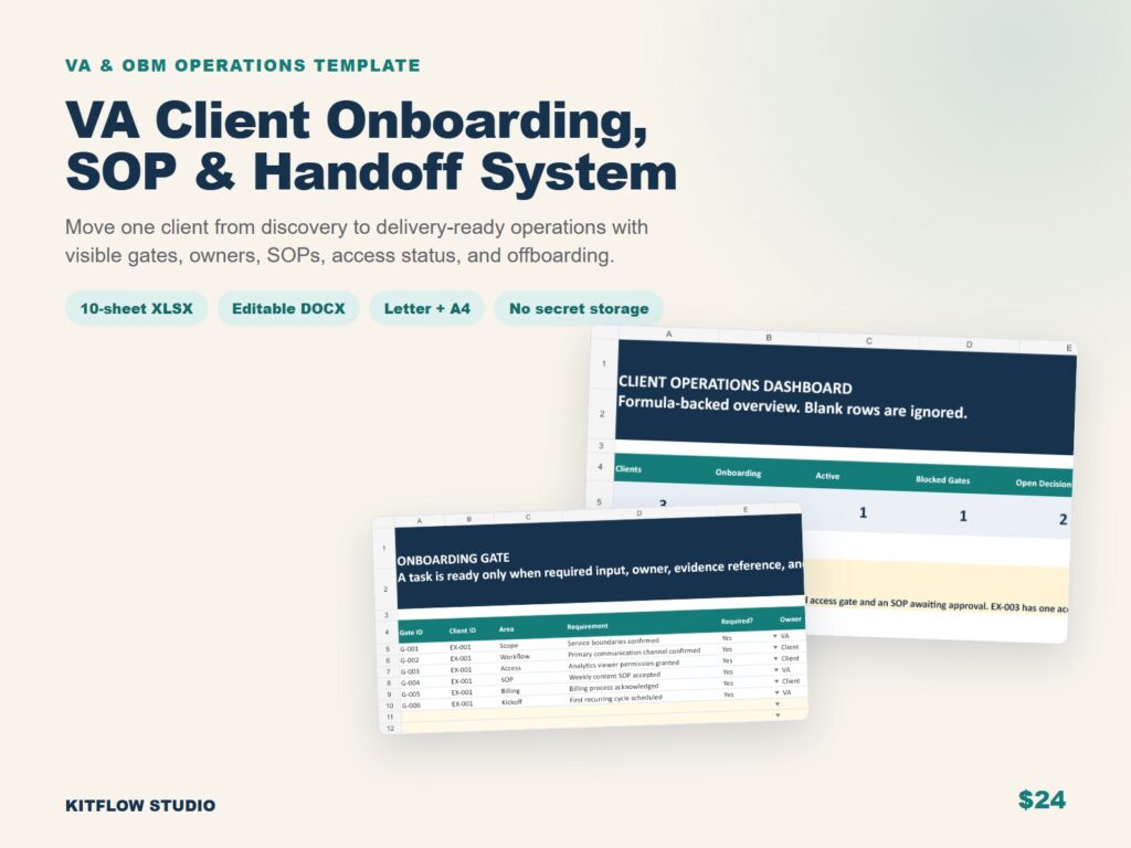 VA Client Onboarding, SOP & Handoff System preview