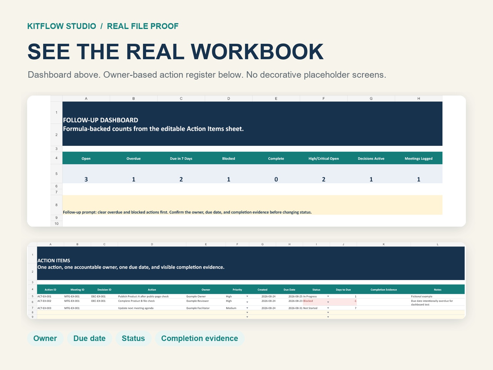 Real delivered file preview from Meeting Decisions & Action Tracker