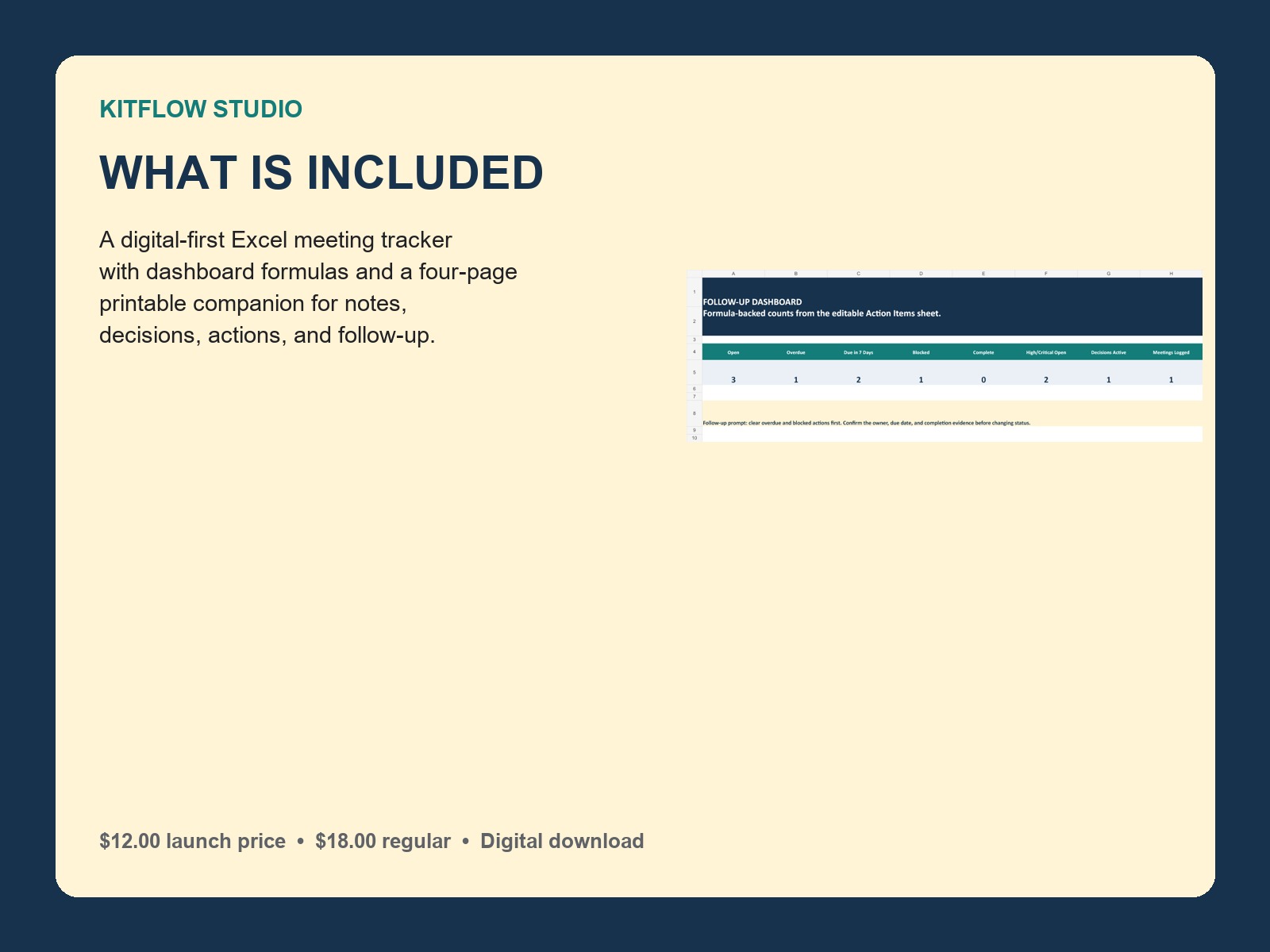 Included files and formats in Meeting Decisions & Action Tracker