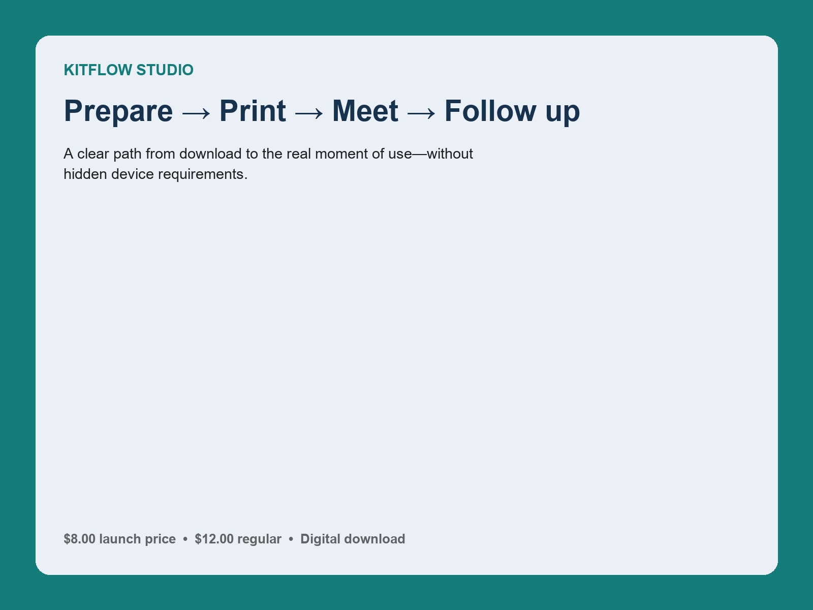Simple workflow for using Parent–Teacher Conference Prep & Follow-Up Kit