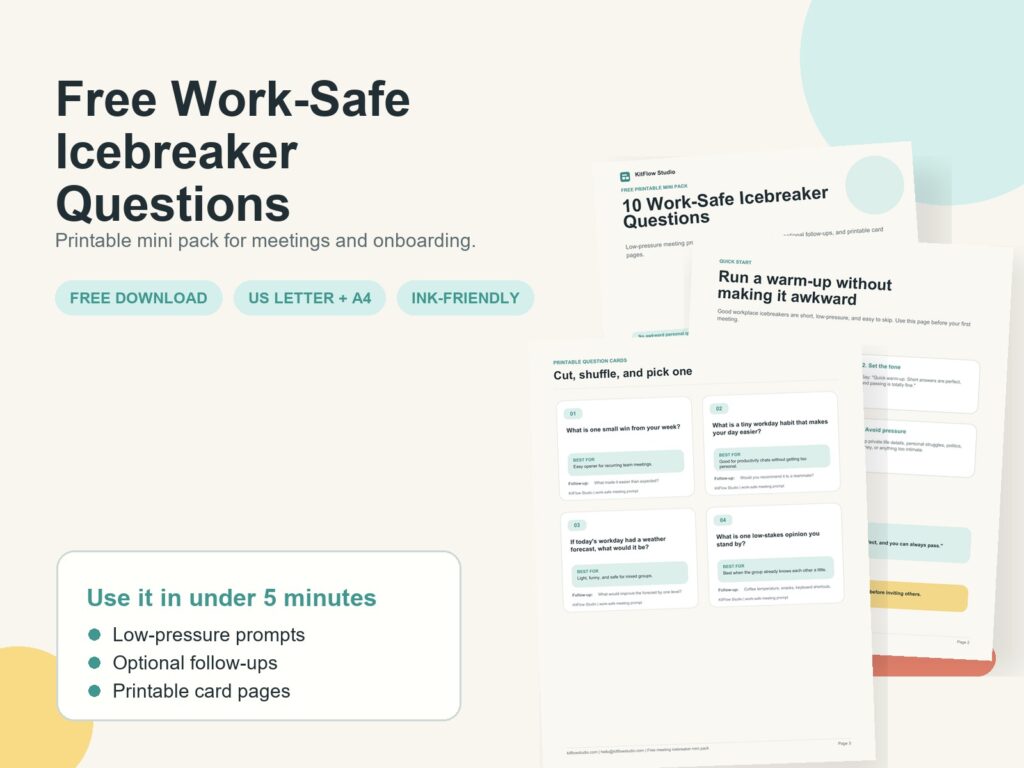 10 Free Work-Safe Icebreaker Questions for Meetings preview